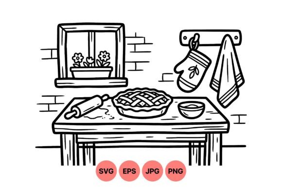 Cozy Kitchen Baking Graphics