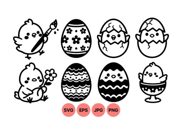 Cute Easter Chick Clipart Graphics