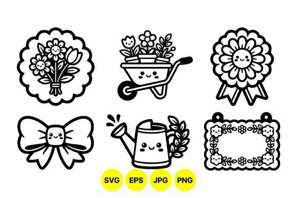 Cute Kawaii Gardening Elements