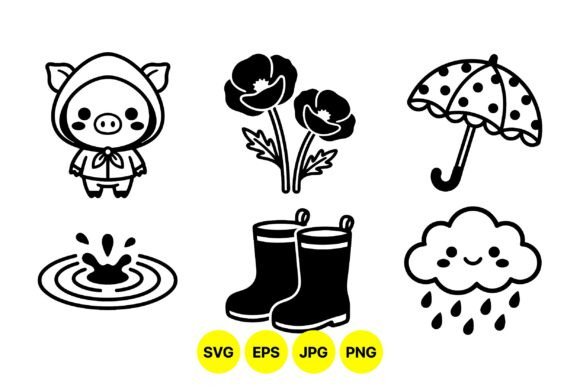 Cute Rainy Day Graphics for Digital Sellers