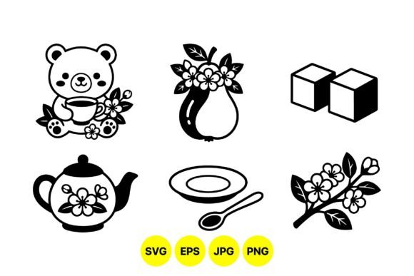 Cute Tea Time Bear SVG