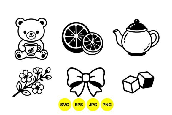Cute Tea Time Graphics for Digital Sellers