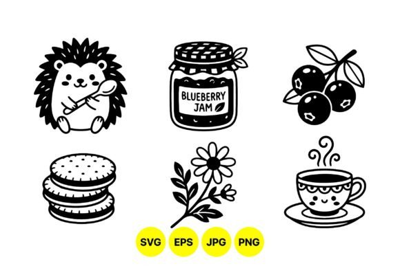 Cute Woodland Kitchen Doodles Graphics