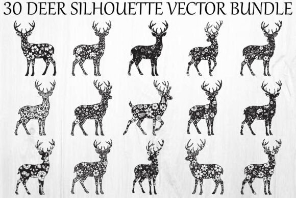 Deer Silhouette SVG Bundle Graphics for Digital Sellers