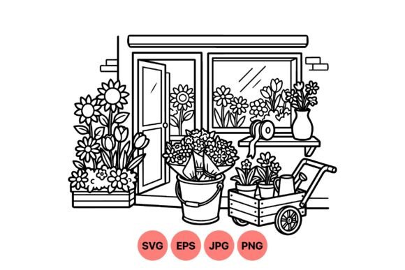 Flower Shop Line Art SVG: A Versatile Graphic for Branding