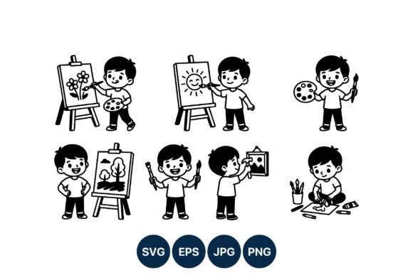 Happy Boy Painting Graphics for Local Branding