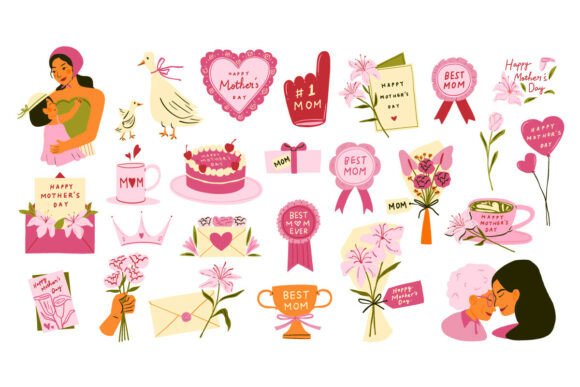 Mother Day Doodle Graphics for Local Branding
