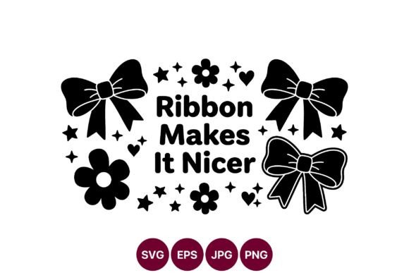 Ribbon Makes It Nicer Black Bow Vector Graphics