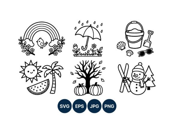 Seasonal Cute Icon Set Graphics for Local Branding