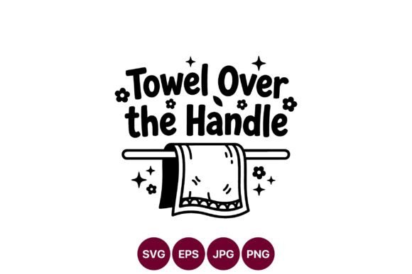 Towel Over the Handle Black White Art Graphics