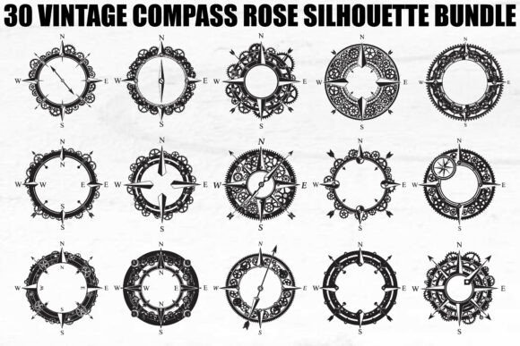 Vintage Compass Rose Graphics for Crafting
