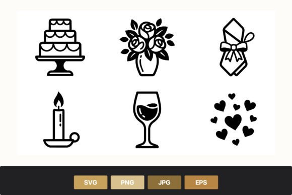 Wedding Icons Graphics for Crafters