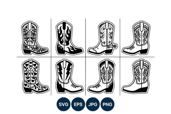 Western Cowboy Boots Graphics for Bold Branding