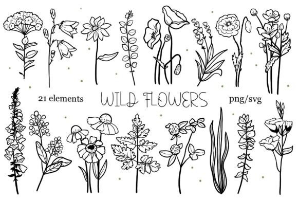 Wildflower SVG PNG Bundle: A Graphic Design Asset for Modern Branding
